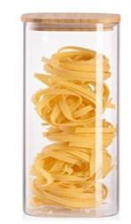 Банка для зберігання  ARDESTO Midori 1300мл, скло, бамбук, квадратна, прозорий AR1313BBS