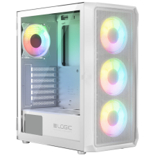 Корпус  LogicConcept PORTOS MESH+GLASS ARGB fans 4x120mm WHITE без БЖ ATX