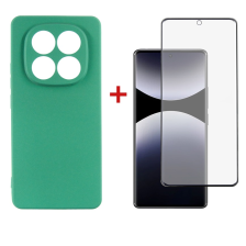 Чохол  Dengos Kit Xiaomi Redmi Note 14 Pro case Soft + glass (Mint) (DG-KM-132