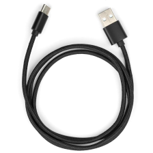 Кабель USB Vinga (VCPDCTCNB1BK) USB 2.0 AM to Type-C 1m nylon black 