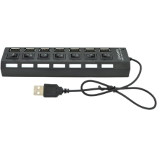 Концентратор  Voltronic USB 2.0 to 7xUSB with switches black (YT-H7SHS-B)