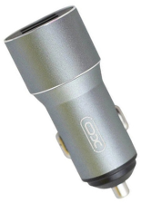 Автомобільний зарядний пристрій XO TZ09 2.4A/2 USB + cable Type-C Grey (XO-TZ09T-GR)