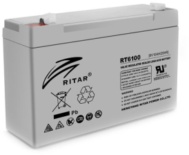 Акумулятор Ritar AGM RT6100, 6V-10Ah (RT6100)
