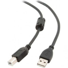 Кабель USB Maxxter (UF-AMBM-10) USB2.0  AM/BM, феритовий фільтр, чорний, 3м