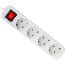 Мережевий фільтр DEFENDER S418 White, 4 розетки, 1.8м (992370)