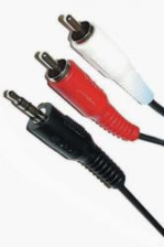 Аудіокабель ATcom mini-jack 3.5мм(M) - > 2 RCA (M) пакет, довжина 5 м.