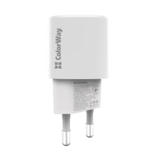 Зарядний пристрій ColorWay GaN PD Port USB PPS (Type-C PD + USB QC3.0) (33W) White 