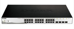 Комутатор D-Link DGS-1210-28MP 24x1GE PoE, 4xSFP/1GE Combo, PoE бюджет 370W, Smart DGS-1210-28MP