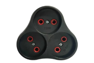 Розетка трійник із заземленням   AK303B, Black, Q12