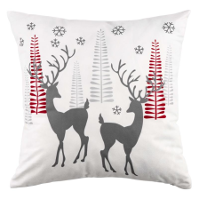 Подушка декоративна Ardesto Christmas Deer 45х45см, 100% поліестер, білий ART1032HD