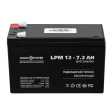 Акумулятор ДБЖ LogicPower 12V 7.2 AH (LPM 12-7.2 AH) AGM
