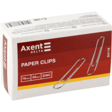 Скріпки канцелярські  Axent оцинковані 78 мм 50 шт (картонна упаковка) (D4116)