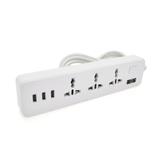 Мережевий фільтр  ТВ-Т13, 3 розетки + 3 USB, 2 м, перетин 3х0,75мм, 2500W, White, Box
