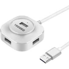 Концентратор  VEGGIEG USB-C 4xUSB 2.0 0.2m white (YT-TC-V-C242)