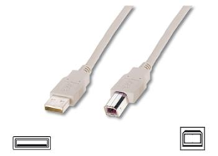 Кабель USB ASSMANN USB 2.0 (AM/BM) 3.0m, biege AK-300102-030-E