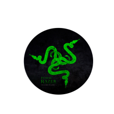Килимок  220*220 мм тканинний RAZER 12 з боковою прошивкою (круглий), товщина 3 мм, колір Black/Green