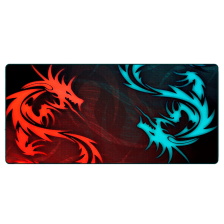 Килимок  300*700 тканинний Red and Blue Dragons з боковою прошивкою, товщина 2 мм, Black, Пакет