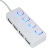 USB концентратор (Hub)  Lapara (LA-SLED4) White 4 порта USB 2.0 с 4-мя выключателеми ON/OFF