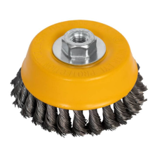 Щітка чашкова  Tolsen, торцева, переплетений дріт 0.5мм, 125мм, різьблення M14 77613