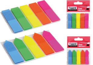 Стікер-закладка Axent Plastic bookmarks 5х12х50mm, 125шт, arrows, neon colors mix (2440-02-А)