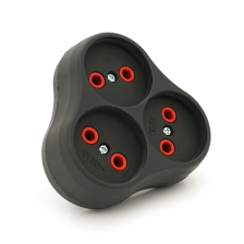 Розетка трійник б без заземлення AK303B, Black, Q12