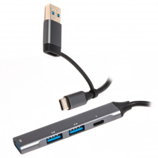 Хаб USB   3.0 Maxxter HU3C-4P1CN-01