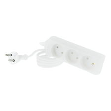 Мережевий подовжувач Tecro TSC-3-1.5 3 розетки, 1.5 м, білий