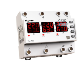 Реле напруги та струму  дворежимне одно/трифазне VА-3F63А M6R на DIN-рейку, 3*63А, 3*13500Вт,