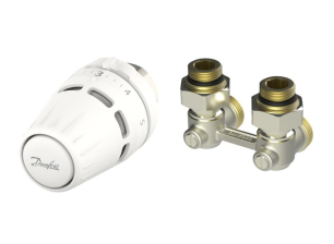 Комплект термостатичний   Danfoss Regus M30x1.5 + RLV-KB, 1/2", кутовий 015G5307