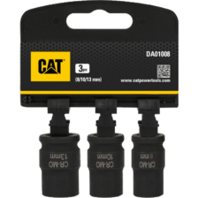 Комплект ударних торцевих головок  CAT DA01008, 3 шт. (8, 10, 13 мм, привід 3/8″)
