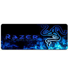 Килимок  400*900 тканинний RAZER 25 з боковою прошивкою, товщина 2 мм, колір Black/Blue, Пакет