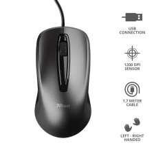Миша  Trust Carve USB Mouse Black (23733)