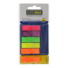 Стікер-закладка  Buromax Plastic bookmarks 45x12mm, 6*40 шт, neon (BM.2303-98А)