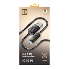 Кабель  Luxe Cube Premium USB - micro USB (M/M), 1 м, сірий (8886668686167)