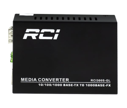 Медіаконвертер  RCI RCI300S-GL 1G, SFP slot, RJ45, LFP, standart size metal case