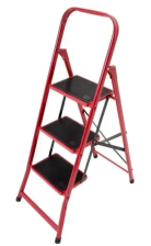 Драбина 60см, до 150кг, 3 сходинки з гумовими килимками, алюмінієвий сплав, 3.75кг, Box