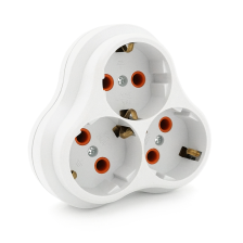 Розетка трійник з заземленням  AK303, White, Q10