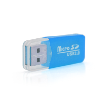 Кардридер універсальний  MERLION CRD-1BL TF/Micro SD, USB2.0, Blue, OEM Q1500