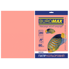 Папір  Buromax А4, 80g, NEON pink, 20sh (BM.2721520-10)