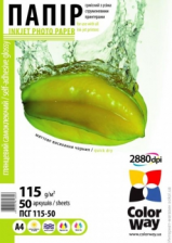 Фотопапір ColorWay глянц. самокл. 115/80г/м, A4 (PGS) ПСГ115-50 (PGS1158050A4)
