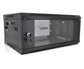 Шафа серверна Merlion, Black (RAL 9005), 600 х 600 мм, скляні двері з ударом