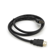 Кабель Merlion HDMI-HDMI HIGH SPEED 1m, v1.4, OD-7.5mm, круглий Black, коннектор Black, (Пакет), Q400 