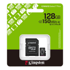 Карта пам'яті  Kingston Canvas Select Plus Gen3 UHS-I U1 V10 A1 Micro SDXC 128GB with adapter (SDCS3/128GB)