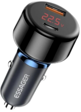 Автомобільний зарядний пристрій  Essager Torch Digital Display Car Charger 65W Blue (ECCPD-HJ03)