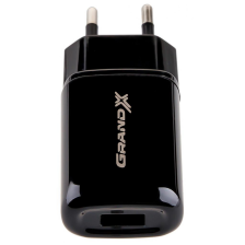 Зарядний пристрій Grand-X CH-15T USB 5V 2,1A Black + Type C Black