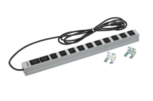 Пристрій розподілу електроживлення   ZPAS 0U, 560mm, вертикальний, 16A, 10xC13, 2xC19, кабель 3м W-LZ16-70-00-000