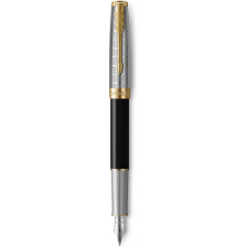Ручка пір'яна  Parker SONNET 17 Metal & Black Lacquer GT  FP18 F (68 111)