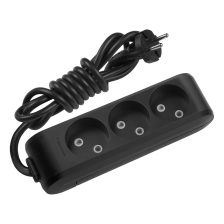 Мережевий подовжувач Panasonic X-tendia 3 гнізда, 3 м, з захистними шторками, чорний