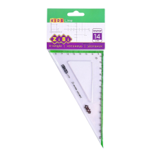 Лінійка  ZiBi Kids Line Косинець 140мм, 90°/60° з салатовою смужкою, блістер (ZB.5622-15)