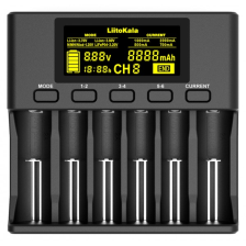 Зарядний пристрій для акумуляторів Liitokala Lii-S6 для шести Ni-Cd/Ni-Mh/Li-Ion, 220V/12V USB, Box